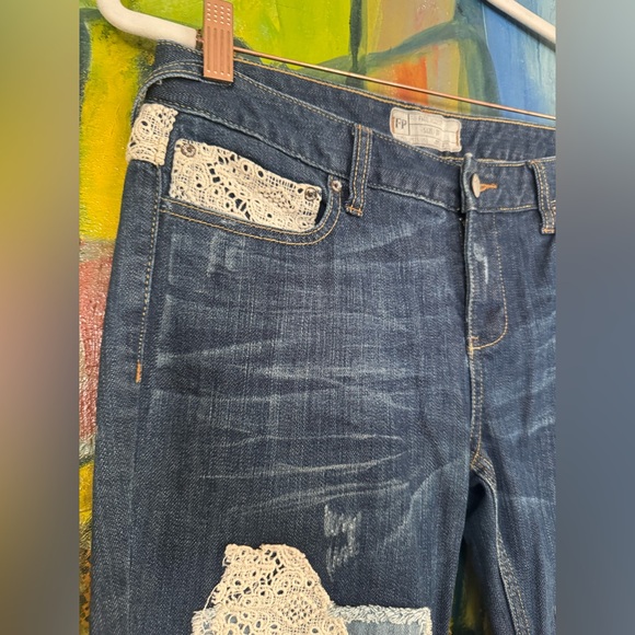 Free People Patch Crochet Lace Jeans size 27 - Picture 5 of 16